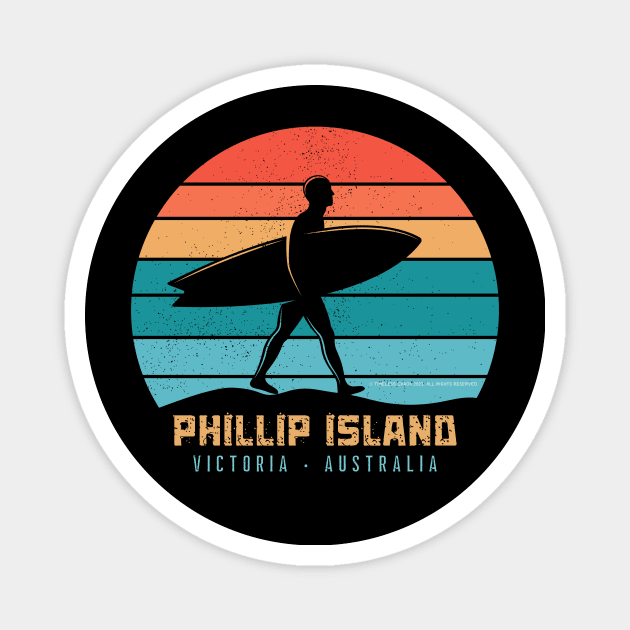 Phillip Island Victoria Australia Surf Magnet by Timeless Chaos